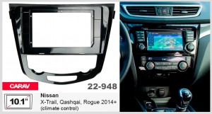 Переходная рамка Nissan X-Trail, Qashqai, Rogue Carav 22-948