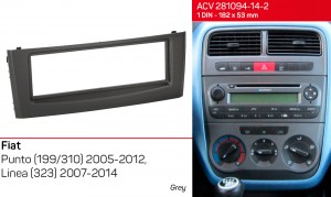 Переходная рамка Fiat Punto, Linea ACV 281094-14-2