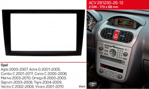 Переходная рамка Opel Agila, Combo, Corsa, Meriva, Omega, Vectra, Vivaro ACV 281230-26-12