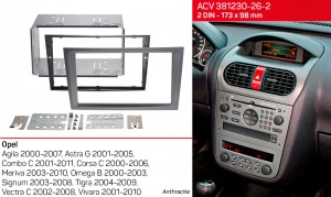 Переходная рамка Opel Agila, Combo, Corsa, Meriva, Omega, Vectra, Vivaro ACV 381230-26-2