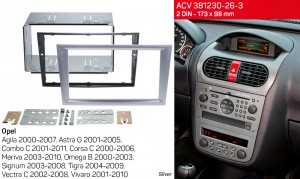 Переходная рамка Opel Agila, Combo, Corsa, Meriva, Omega, Signum, Tigra, Vectra, Vivaro ACV 381230-26-3