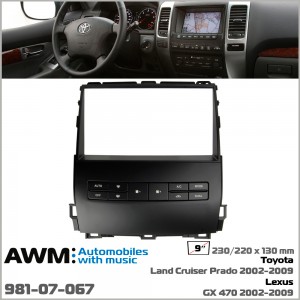 Переходная рамка Toyota Land Cruiser Prado 120, Lexus GX 470 AWM 981-07-067
