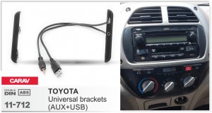 Переходная рамка Toyota с USB и AUX удлинителем Carav 11-712