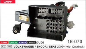 Переходник для магнитол 9", 10.1" Volkswagen, Audi, Skoda, Seat Carav 16-070
