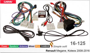 Переходник для магнитол 9", 10.1" Renault Megane, Koleos Carav 16-125