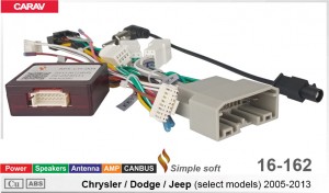 Переходник для магнитол 9", 10.1" Chrysler, Dodge, Jeep Carav 16-162
