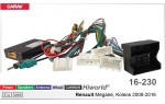 Переходник для магнитол 9", 10.1" Renault Megane, Koleos Carav 16-230