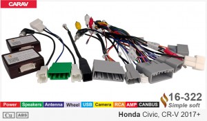 Переходник для магнитол 9", 10.1" Honda Civic, CR-V Carav 16-322
