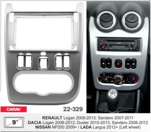 Переходная рамка Renault, Dacia Duster, Sandero, Logan, Nissan NP200 Carav 22-329
