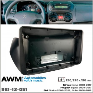 Перехідна рамка Citroen Nemo, Peugeot Bipper, Fiat Fiorino, Qubo AWM 981-12-051