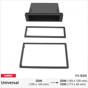 Переходная рамка универсальная для перехода с 2 DIN на 2 DIN/1 DIN Carav 11-920