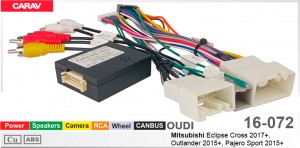 Переходник для магнитол 9", 10.1" Mitsubishi Eclipse Cross,  Outlander Carav 16-072