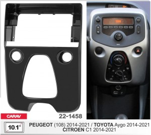 Переходная рамка Citroen C1, Peugeot 108, Toyota Aygo Carav 22-1458