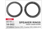 Проставки под динамики 165 мм / 6.5" Carav 14-062 для автомобилей Hyundai Avante, Elantra