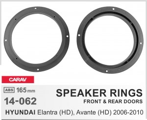 Проставки под динамики 165 мм / 6.5" Carav 14-062 для автомобилей Hyundai Avante, Elantra