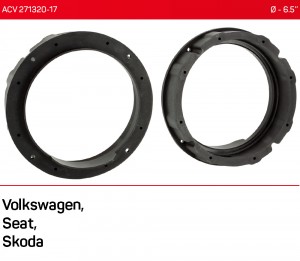 Проставки под динамики ACV 271320-17 для автомобилей Skoda, Seat, Volkswagen
