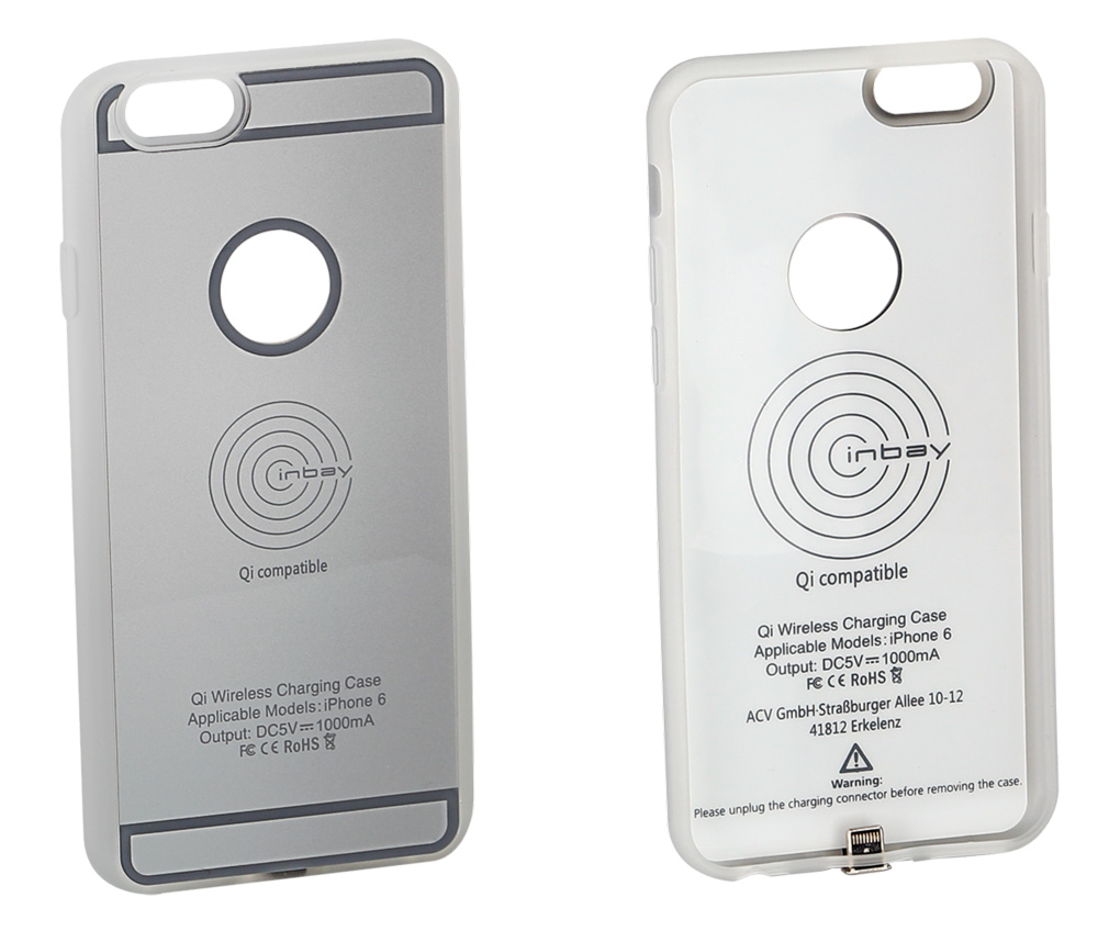 Чехол для беспроводной зарядки ACV 240000-21-01 Inbay для iPhone 6/6S silver