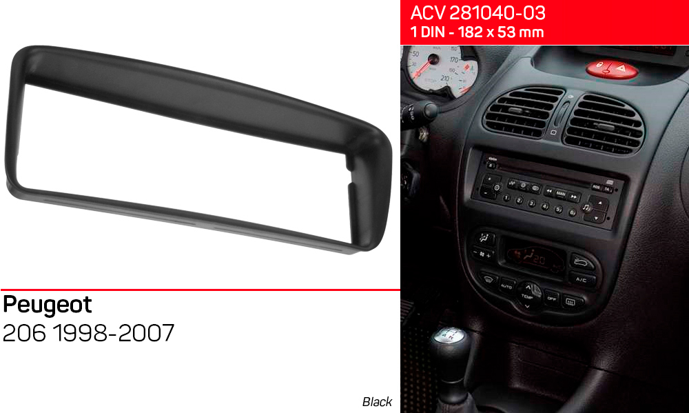 Перехідна рамка Peugeot 206 ACV 281040-03
