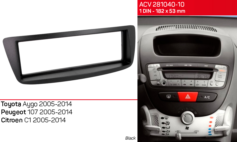 Перехідна рамка Peugeot 107 ACV 281040-10