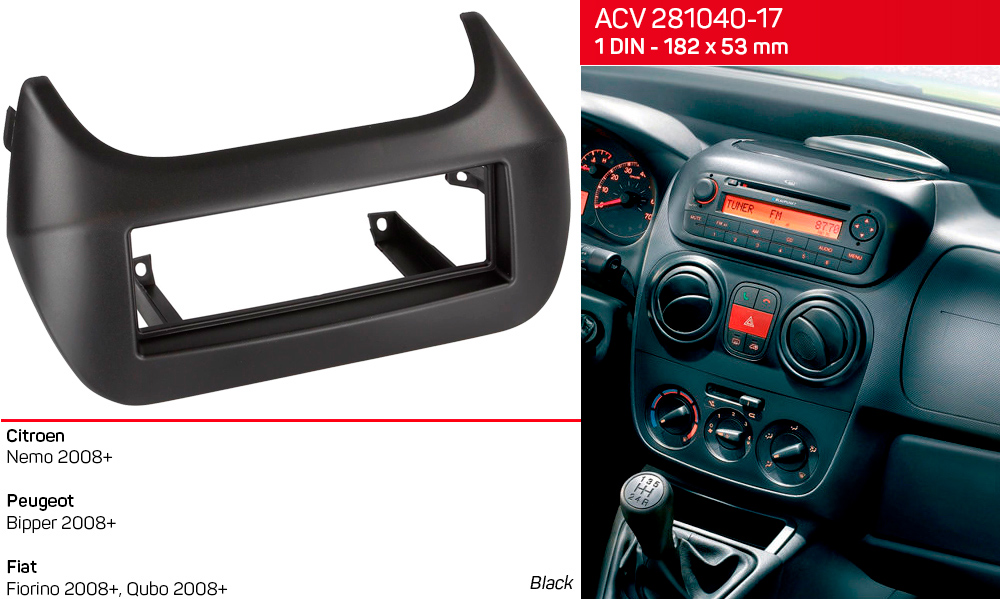 Перехідна рамка Citroen Nemo, Peugeot Bipper, Fiat Fiorino, Qubo ACV 281040-17
