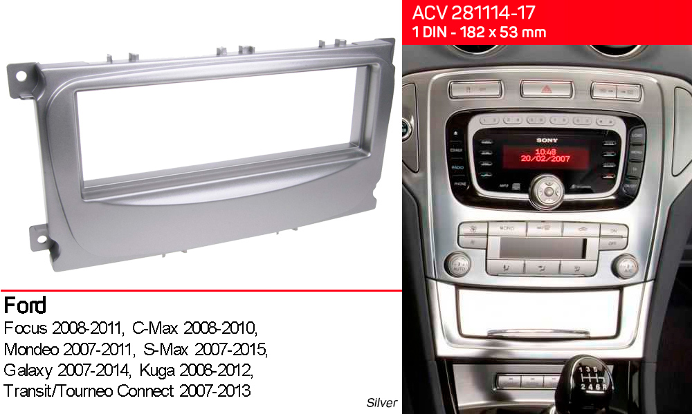 Перехідна рамка Ford Focus, Mondeo, S-Max, C-Max, Galaxy, Kuga ACV 281114-17