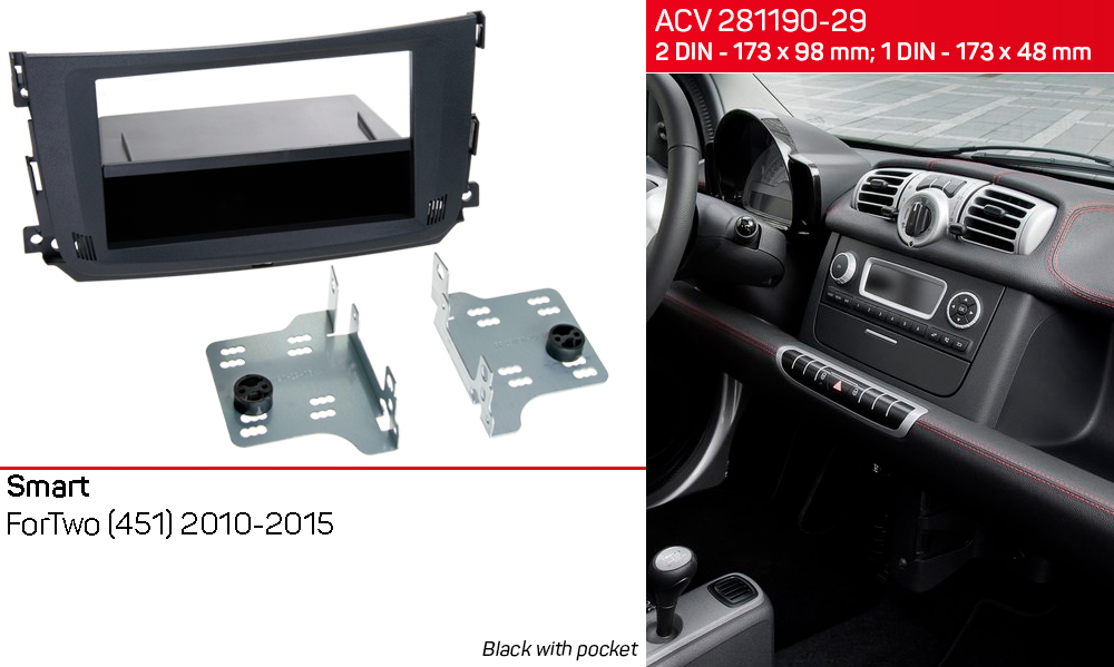 Переходная рамка Smart ForTwo ACV 281190-29