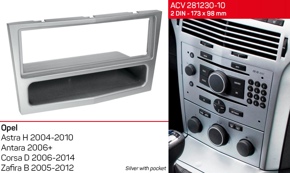 Переходная рамка Opel Astra, Antara, Corsa, Zafira ACV 281230-10