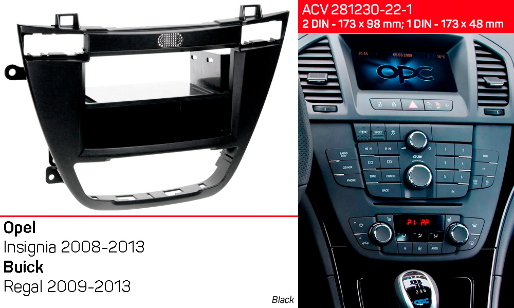 Перехідна рамка Opel Insignia, Buick Regal ACV 281230-22-1