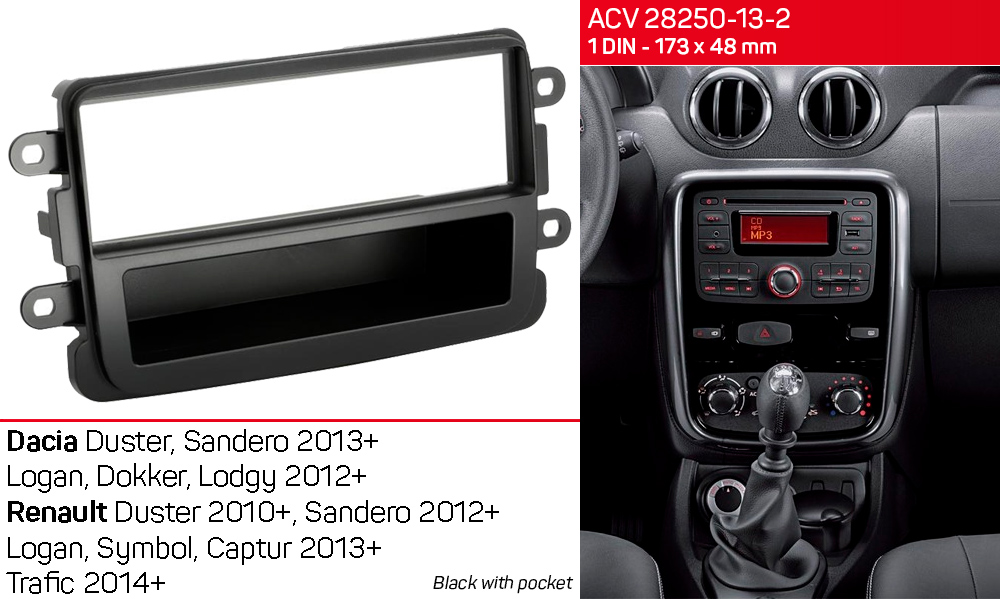 Перехідна рамка Dacia Duster, Sandero, Logan, Dokker, Lodgy ACV 281250-13-2