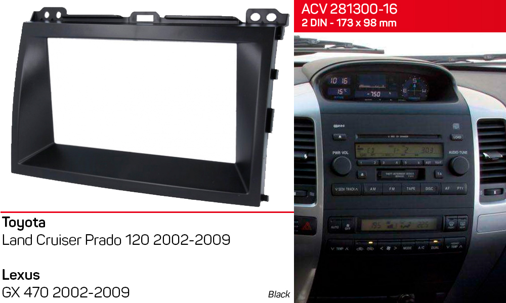 Перехідна рамка Toyota LC Prado 120, Lexus GX 470 ACV 281300-16