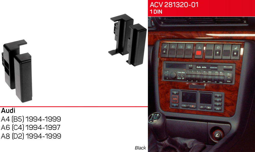 Перехідна рамка Audi A4, A6, A8 ACV 281320-01