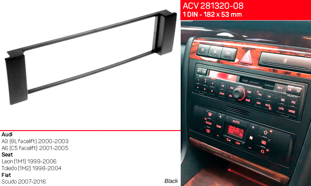 Перехідна рамка Audi A3, A6 ACV 281320-08