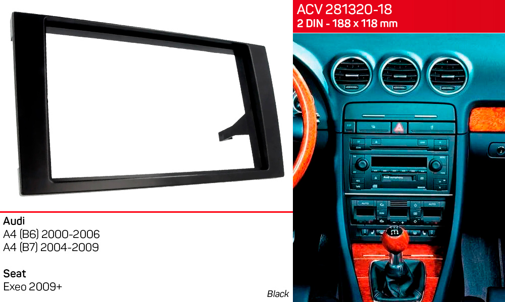 Перехідна рамка Audi A4, Seat Exeo ACV 281320-18
