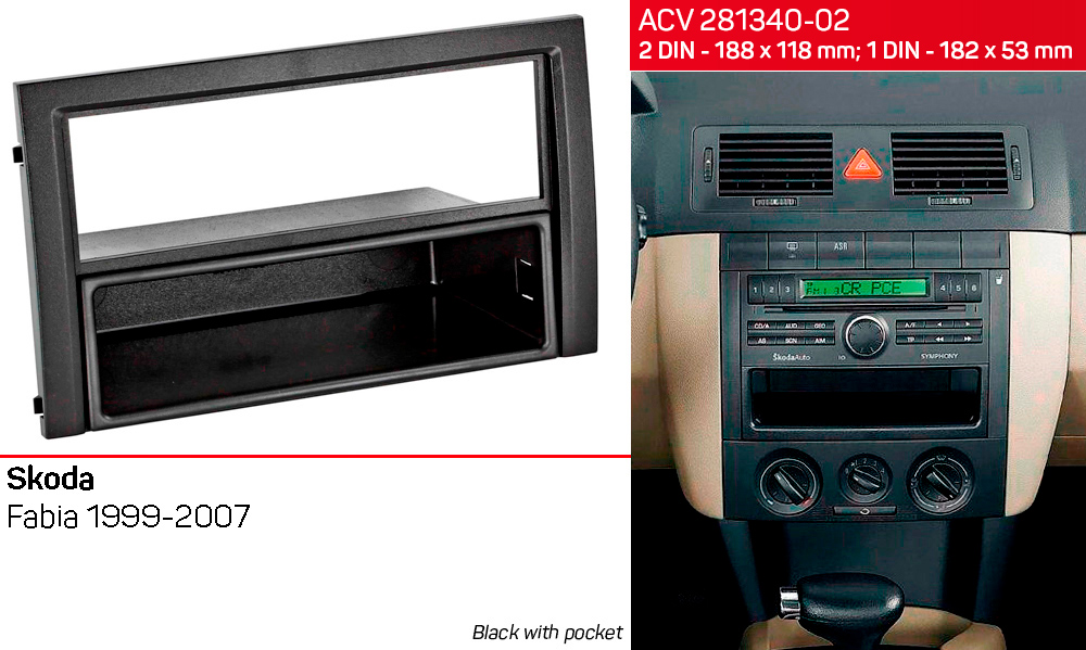 Переходная рамка Skoda Fabia ACV 281340-02