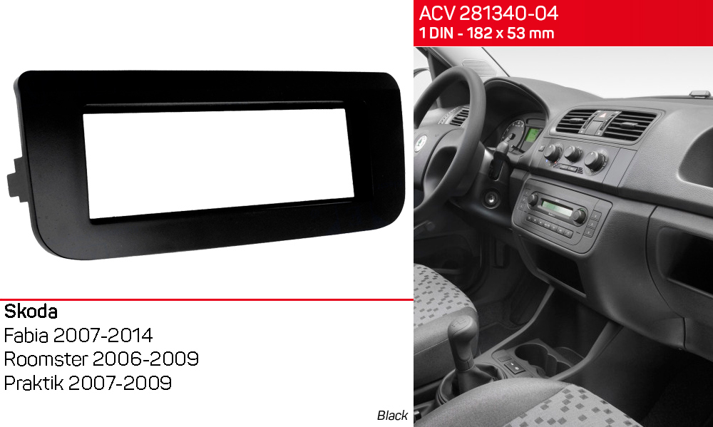 Переходная рамка Skoda Fabia, Roomster, Praktik ACV 281340-04