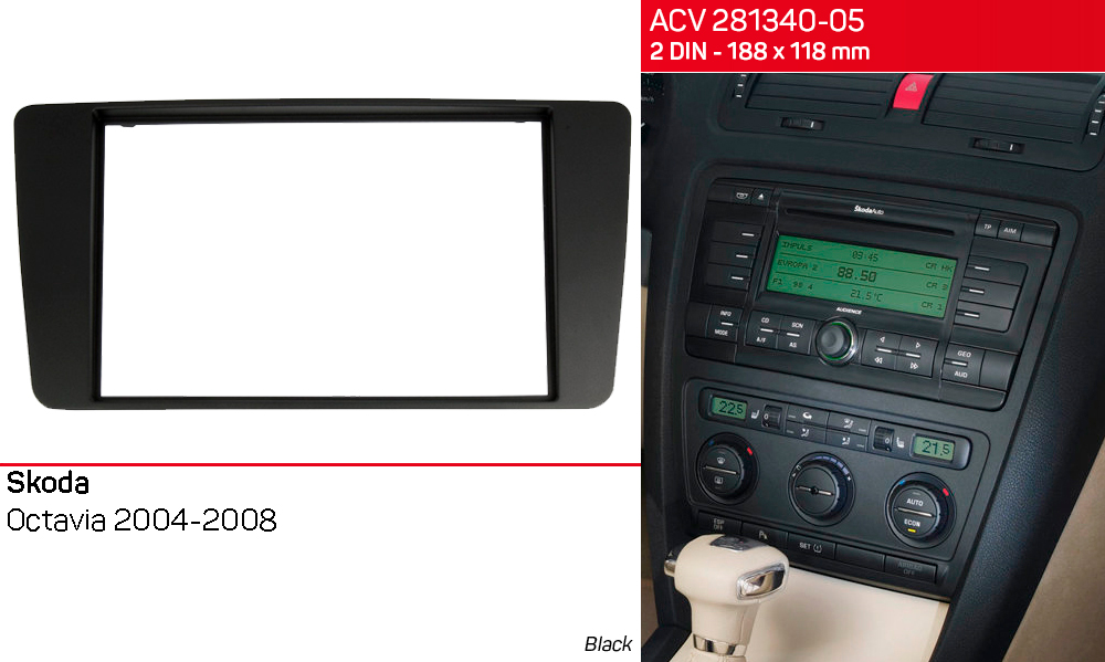 Переходная рамка Skoda Octavia, Yeti ACV 281340-05
