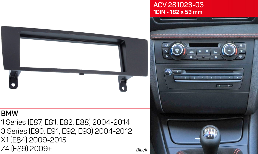 Переходная рамка BMW 1 Series, 3 Series, X1, Z4 ACV 281023-03