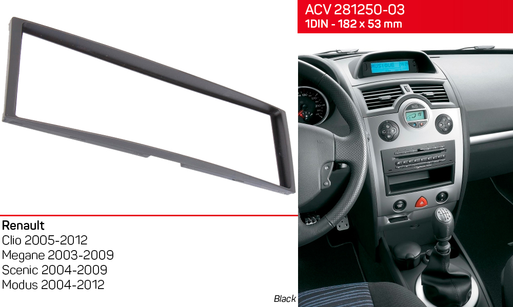 Перехідна рамка Renault Clio, Megane, Scenic, Modus ACV 281250-03