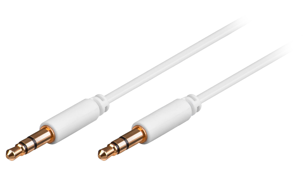 AUX кабель Jack 3.5 мм – 0.5 м білий AWM 110-01