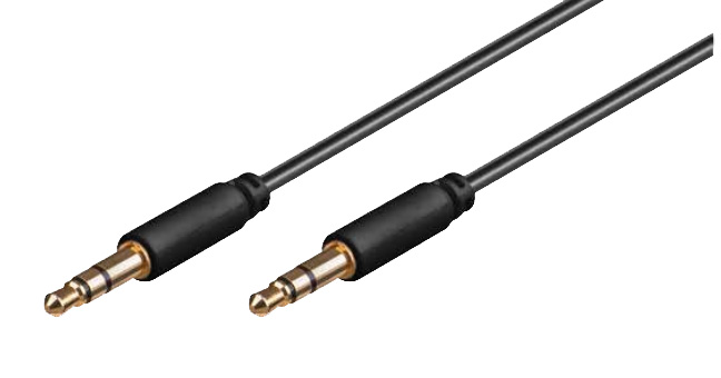 AUX кабель Jack 3.5 мм - 0.5 м чорний AWM 110-02