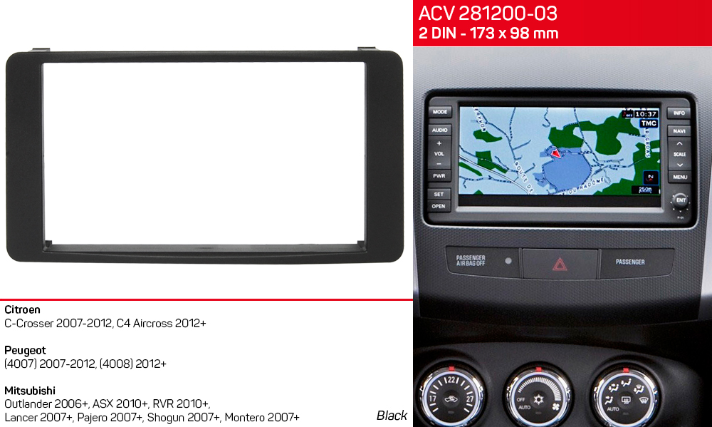 Перехідна рамка Citroen C-Crosser, C4 Aircross ACV 281200-03