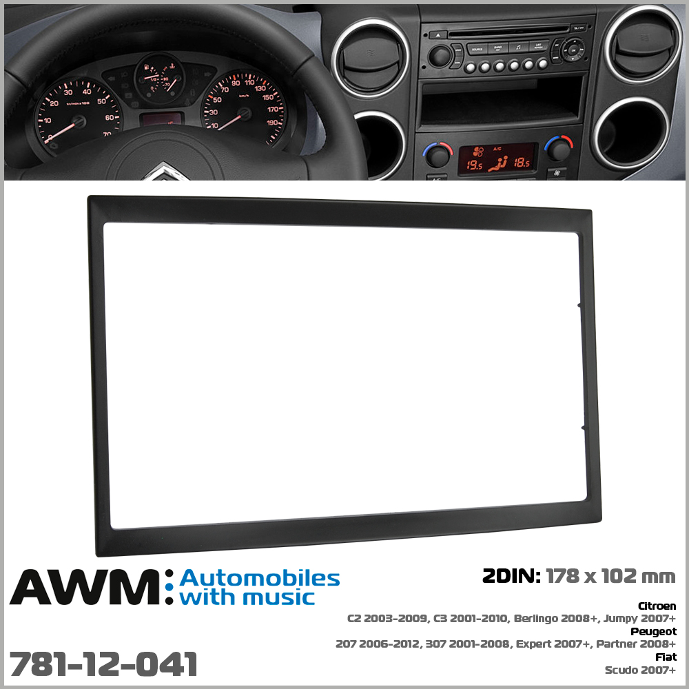 Перехідна рамка Citroen C2, C3, Berlingo, Jumpy, Peugeot 207, 307, Expert, Partner, Fiat Scudo AWM 781-12-041