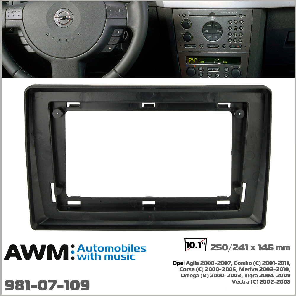 Перехідна рамка Opel Agila, Combo, Corsa, Meriva, Omega, Tigra, Vectra AWM 981-07-109
