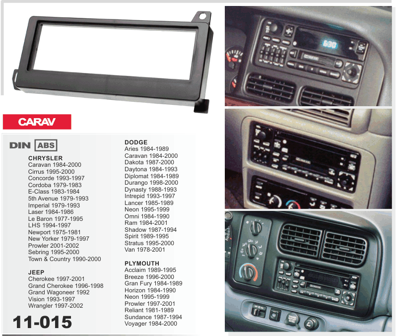 Перехідна рамка Dodge Caravan, Durango, Neon, RAM Carav 11-015
