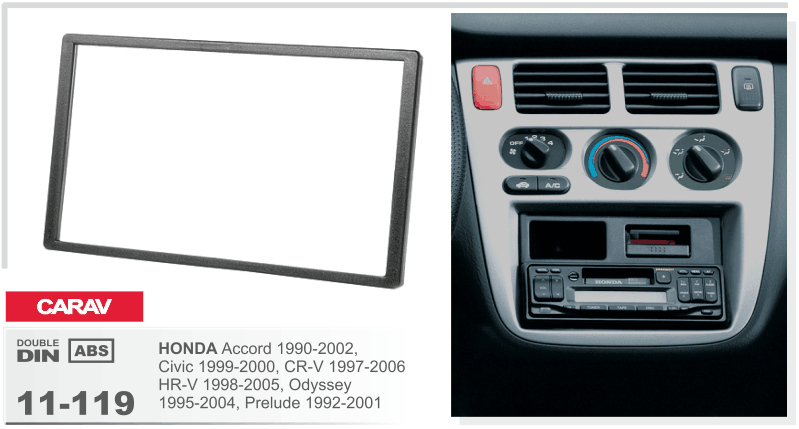 Перехідна рамка Honda Accord, Civic, CR-V, HR-V, Odyssey, Prelude Carav 11-119