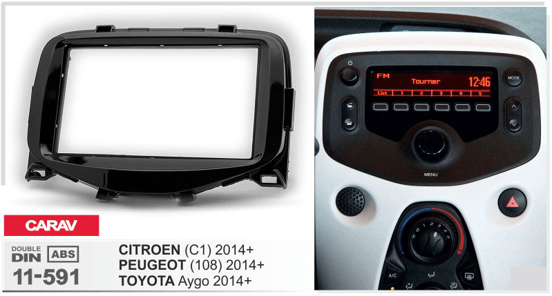 Перехідна рамка Citroen C1, Peugeot 108, Toyota Aygo Carav 11-591