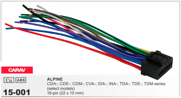 Разъем для магнитолы Alpine Carav 15-001