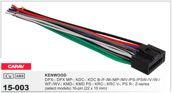 Разъем для магнитолы Kenwood Carav 15-003