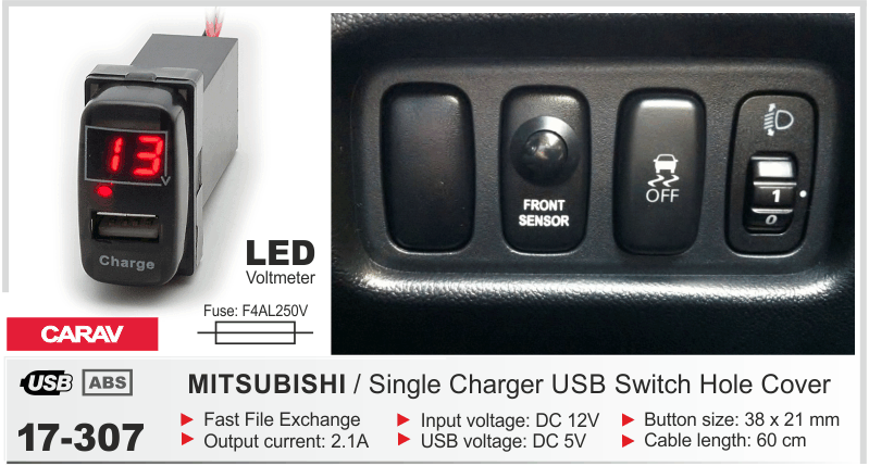 USB роз'єм Mitsubishi Carav 17-307