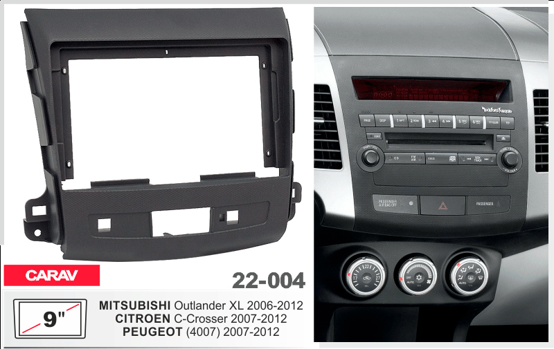 Перехідна рамка Mitsubishi Outlander XL, Peugeot 4007, Citroen C-Crosser Carav 22-004